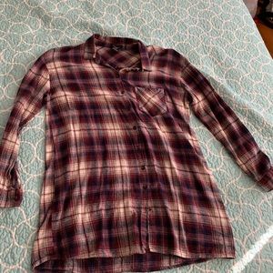 Purple Plaid Button Up